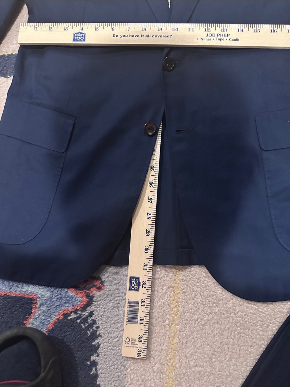 Hand made in Italy Hadleigh’s Men's Classic 100% Cotton Navy Two-Piece Suit - Picture 4 of 14
